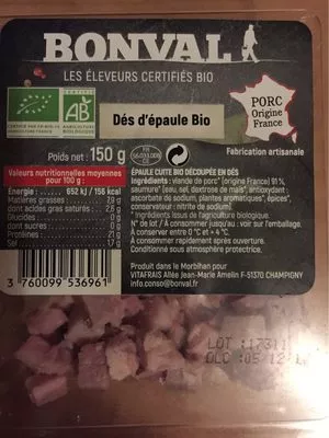 Dés d’épaule bio BONVAL , code 3760099536961