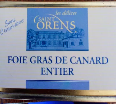 Foie gras de canard entier Les Délices Saint Orens 130 g, code 3760105351076