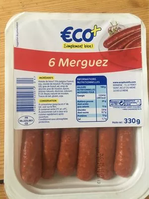 6 Merguez Eco+ 330 g, code 3760109520072