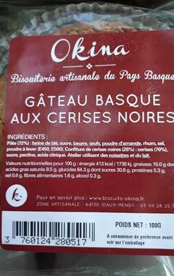 Gâteau basque aux cerises noires  100 g, code 3760124280517