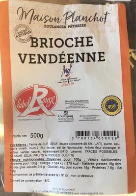 Brioche vendéenne Tresse Dorée 500 g, code 3760134630029