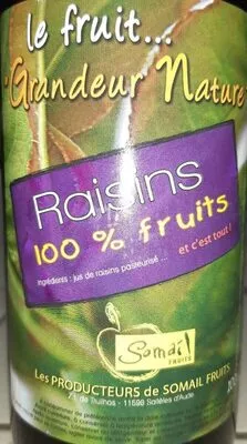 Jus de raisins 100% fruits Somail , code 3760136840105