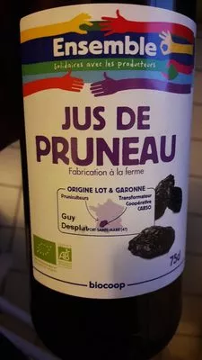 Jus de Pruneau Ensemble, Biocoop 75 cl, code 3760138610195