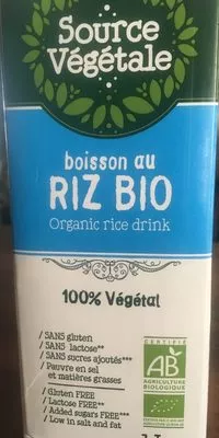 Boisson au riz bio Source Vegetale , code 3760159102419