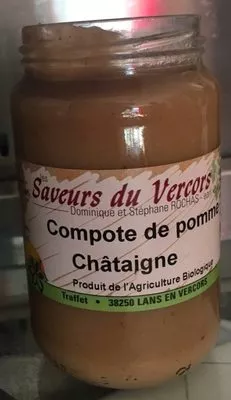 Compote pomme chataigne Saveurs du Vercors 380 g, code 3760163630953