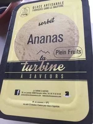 Sorbet ananas La Turbine à Saveurs 720 g / 1 L, code 3760169273857