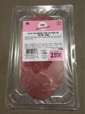 Filet de bacon fumé au bois de hetre Grand Frais , code 3760187535760