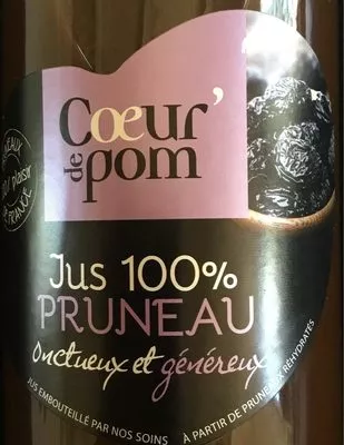 Jus 100% pruneau Coeur de Pom , code 3760195901274