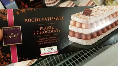 Bûche pâtissière Plaisir 2 chocolats Le NOTRE LABEYRUE , code 3760197632343