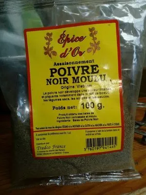 Poivre noir moulu Epice d'Or 100 g, code 3760197941445