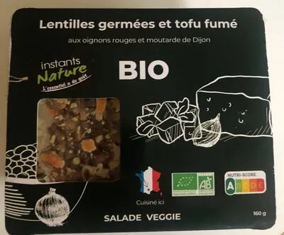 Lentilles germées et tofu fumé Instants Nature 160 g, code 3760201338476