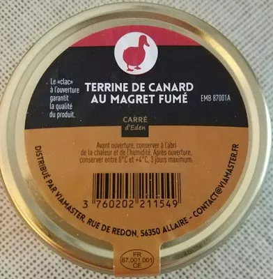 Terrine de canard au magret fumé Carré d'Éden 180 g e, code 3760202211549