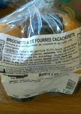 Briochette à tête fourrée cacao noisette  , code 3760233464433