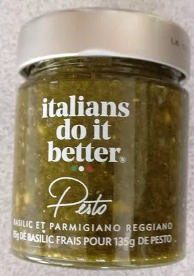 Sauce pesto Basilic et Parmigiano Reggiano Italians do it better 135 g, code 3760253400008