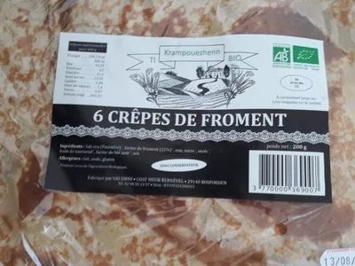 6 crêpes de froment Krampouezhenn BIO 200g, code 3770000369007