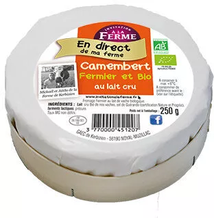 Camembert au lait cru Invitation à la Ferme 250 g, code 3770000451207