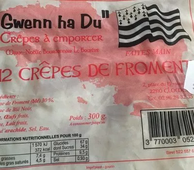 12 crepes de froment  300 g, code 3770003052012