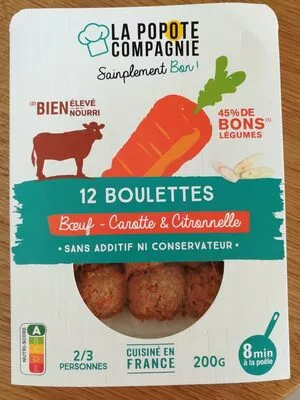 Boulettes Boeuf Carotte et Citronnelle La Popote Compagnie 200 g, code 3770009392037