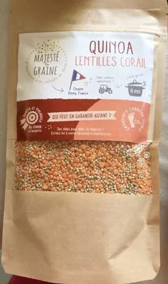 Mélange quinoa / lentilles corail sa majesté la graine 350 g, code 3770009690089