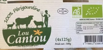 Yaourt brasse nature Lou Cantou 500 g, code 3770012538019