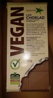 LJUS CHOKLAD VEGAN Green Star , code 4000194332082