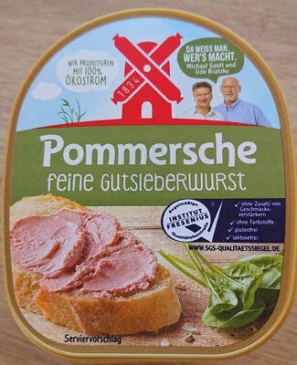 Pommersche Leberwurst Rügenwalder mühle 125 g, code 4000405002063