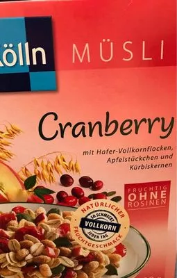 Müsli Cranberry, Hafer-vollkorn Apfel Kürbis kölln 500g, code 4000540041583