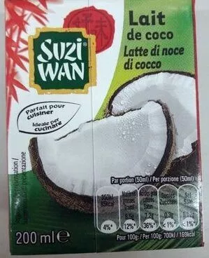 Lait de coco Suzi Wan 200 ml, code 4002359006715