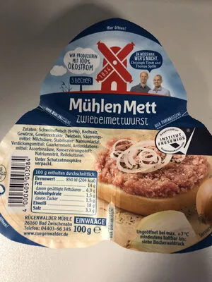 Mühlen Mett Zwiebelmettwurst Rügenwalder Mühle 100g, code 400405003084