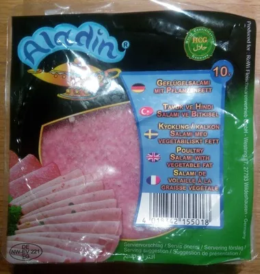 Salami de volaille à la graisse végétale Aladin 200 g, code 4018342155018