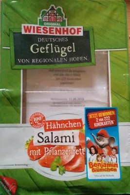 Hähnchen Salami mit Pflanzenfett Wiesenhof 80g, code 4019467438307