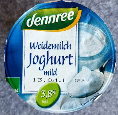 Weidemilch Joghurt mild dennree 500 g, code 4021851107287