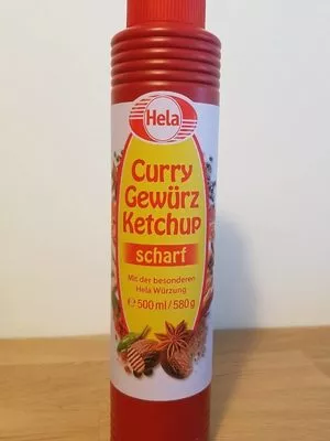 Curry Gewürz Ketchup scharf Hela 580 g, code 4027400070309