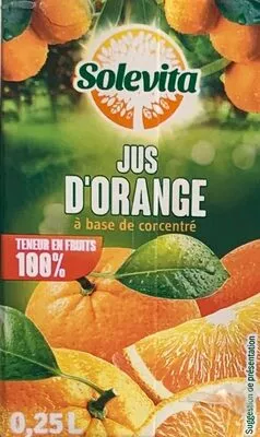 jus d'orange à base de concentré Solevita 25 cl, code 4056489013334