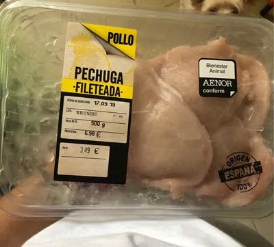 Pechuga de pollo fileteada lidl , code 4056489044253