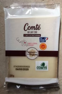 Comté au lait cru Lidl, Saveurs de Nos Régions 220 g, code 4056489138617