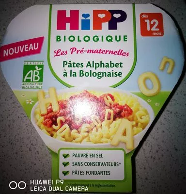 Pâtes alphabet à la bolognaise Hipp 230 g, code 4062300260023