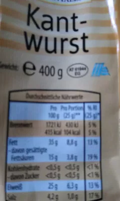 Kantwurst Frauentaler 400g, code 4099200030548