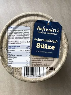 Schweinskopf-Sülze Hofmaier‘s 400g, code 42285847