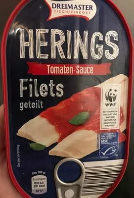 Heringsfilets in Tomatensauce Dreimaster 200 g, code 42301028