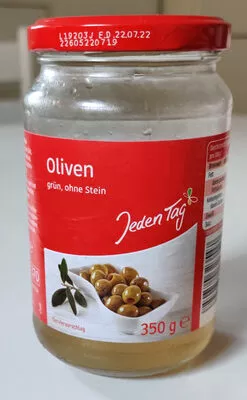 Oliven (grün, ohne Stein) Jeden Tag 350 g, code 4250780323547