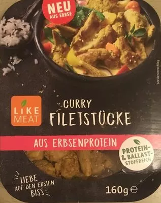 Curry Filetstücke aus Erbsenprotein Like Meat 160g, code 4260380662168