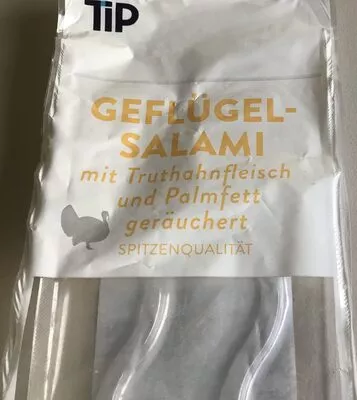 Geflügel-Salami mit Truthahnfleisch und Palmfett geräuchert TiP 150 g, code 4306188373018