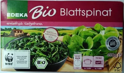 Blattspinat Edeka, Edeka Bio 450 g, code 4311501335598