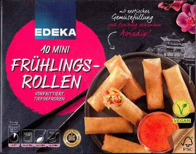 10 Mini Frühlingsfollen vorfrittiert, tiefgefroren Edeka 280g, code 4311501447420