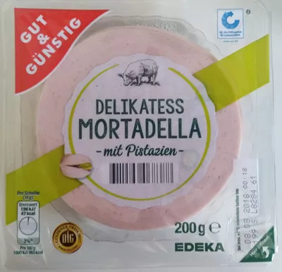 Delikatess Mortadella mit Pistazien Gut & Günstig, Edeka 200 g, code 4311596068388