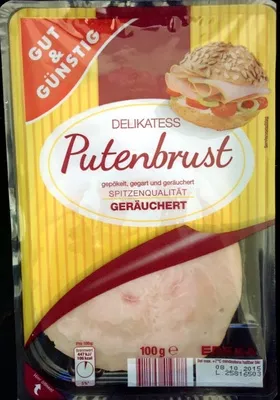 Delikatess Putenbrust geräuchert Gut & Günstig 100 g, code 4311596419388