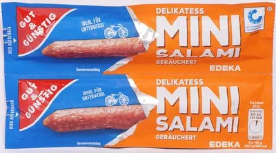 Delikatess Mini Salami geräuchert Gut&Günstig, Edeka 2 x 25g, code 4311596444625