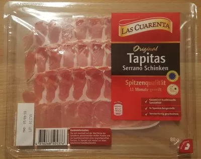 Original Tapitas Serrano Schinken Las Cuarenta 80 g, code 4316268505376