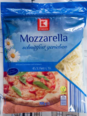 Mozzarella schnittfest gerieben K-Classic 200 g, code 4335896253879